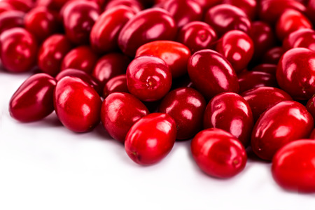 Red fresh berries on white background.の写真素材