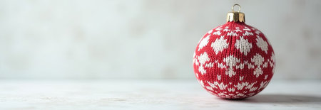 Beautiful knitted Christmas ball. New Years and Christmas.の写真素材