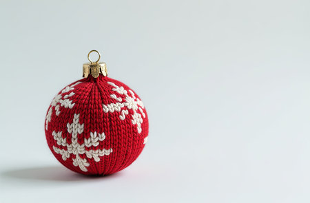 Beautiful knitted Christmas ball. New Years and Christmas.の写真素材