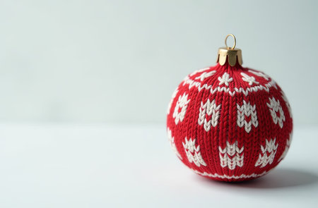 Beautiful knitted Christmas ball. New Years and Christmas.の写真素材