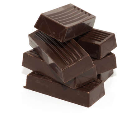 chocolate bars isolated on white backgroundの写真素材