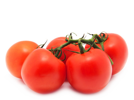 Bunch of ripe tomato on white backgroundの写真素材