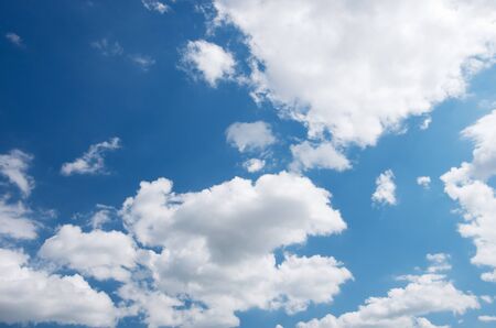 blue sky background with white cloudsの写真素材