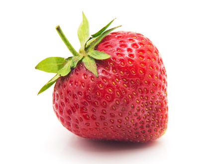 Fresh sweet strawberry isolated on whiteの写真素材