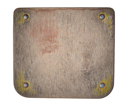 wooden sign isolated on a white backgroundの写真素材
