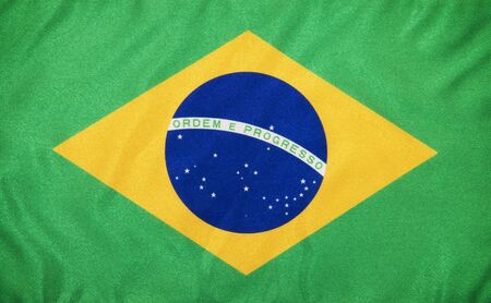 Fabric Flag of Brazilの写真素材