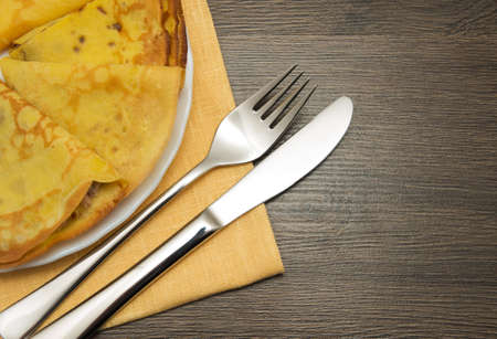 Pancakes with a meat stuffingの写真素材