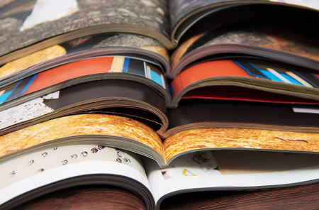 pile of magazines - colorfulの写真素材