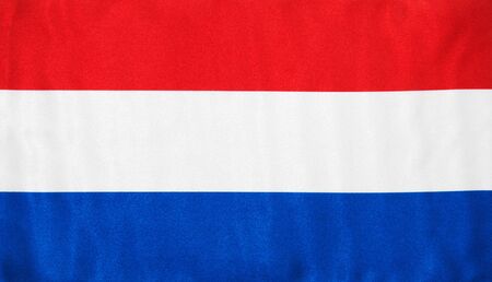 Fabric texture of the flag of Hollandの写真素材