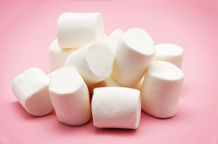 heap of marshmallow on pinkの写真素材