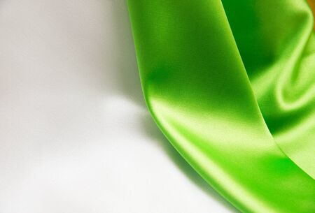 white and green satin fabricの写真素材
