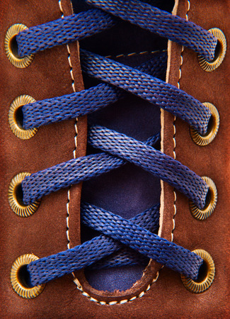 shoe laces in close-upの写真素材