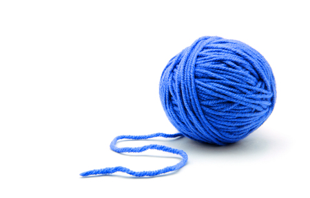 Ball of yarn on white backgroundの写真素材