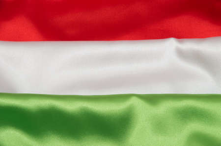 Closeup of the Hungarian flagの写真素材