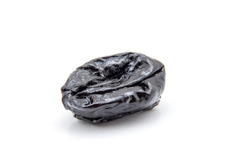 Dried plums isolated on whiteの写真素材