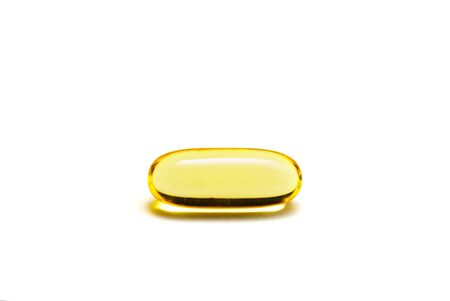 Fish oil isolated on whiteの写真素材
