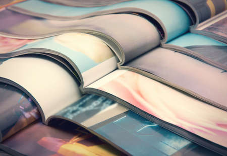 pile of magazines - colorfulの写真素材