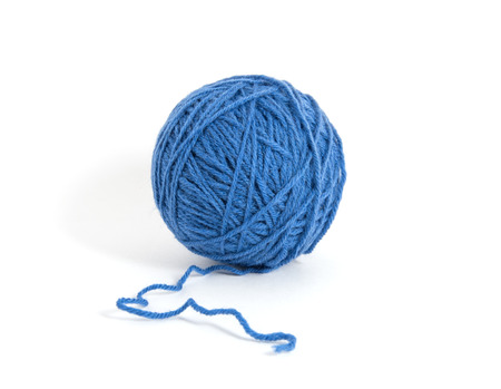 Ball of yarn on white backgroundの写真素材