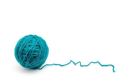 Ball of yarn on white backgroundの写真素材
