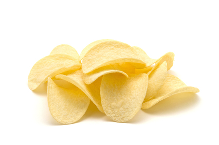 Potato chips isolated white background.の写真素材