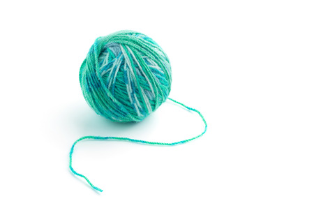 Ball of yarn on white backgroundの写真素材