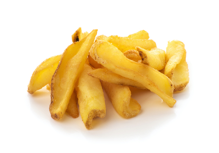 potato fry on white isolated backgroundの写真素材