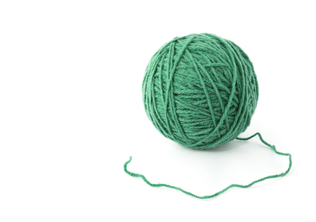 Ball of yarn on white backgroundの写真素材