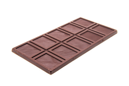 dark chocolate bar isolated on white background