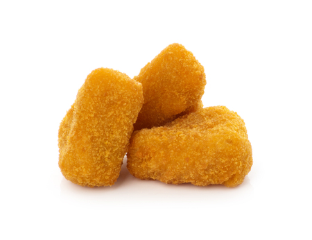 Fried Cheese isolated on white backgroundの写真素材