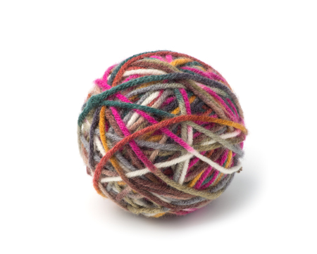 Ball of yarn on white backgroundの写真素材