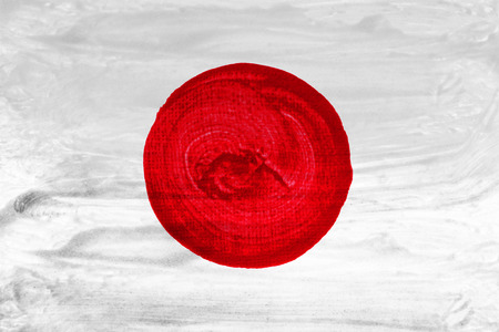 Japanese flag on white backgroundの写真素材