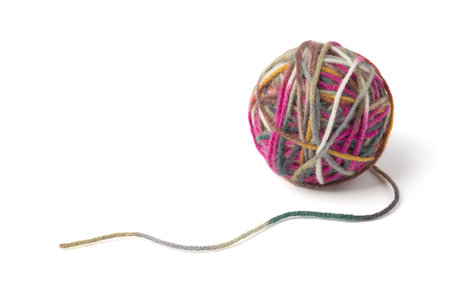 Ball of yarn on white backgroundの写真素材