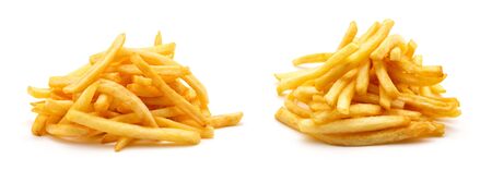 potato fry on white isolated backgroundの写真素材