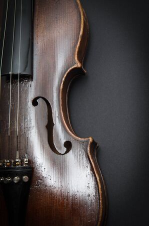 Violin music instrument of orchestra closeupの写真素材