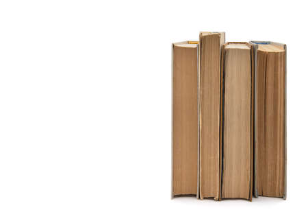 stack of Old books isolated on white