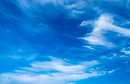 White clouds in blue sky.