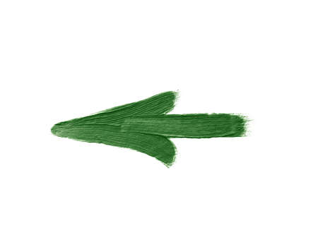 watercolor arrow green on a white background