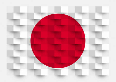 Japanese flag with background texture.