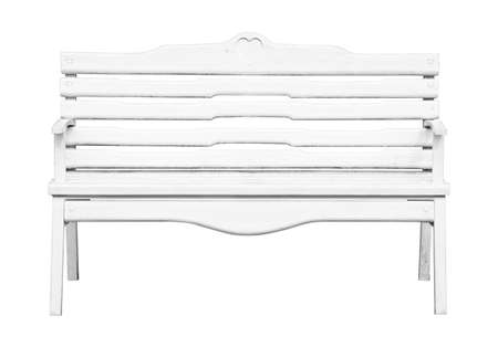 Park bench isolated on white backgroundの写真素材