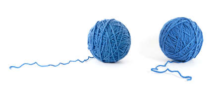 Ball of yarn on white backgroundの写真素材