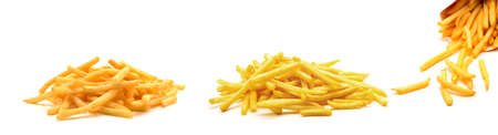 potato fry on white isolated backgroundの写真素材