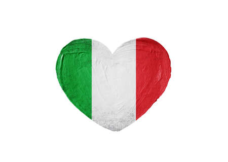Flag of Italy in the shape of a heart.の写真素材