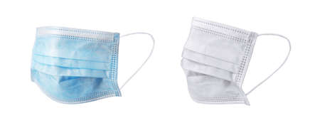 Doctor mask and corona virus protection isolated on a white backgroundの写真素材