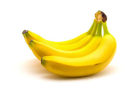 Bananas on a white backgroundの写真素材