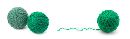 Ball of yarn on white backgroundの写真素材