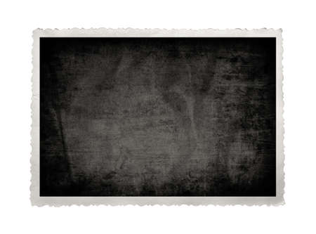 Blank old photo isolated on whiteの写真素材