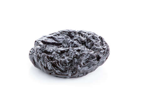 Dried plum isolated on a white backgroundの写真素材