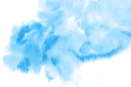 Abstract blue watercolor on white background.の写真素材