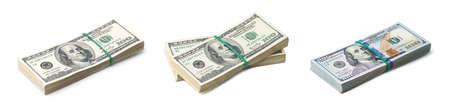American dollars on white backgroundの写真素材