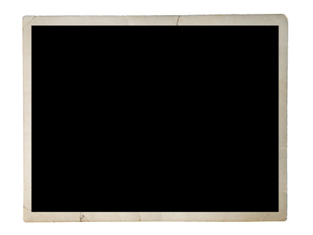 Blank old photo isolated on whiteの写真素材